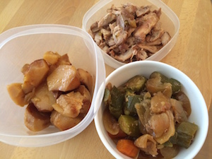 Chicken and potatoes in crockpot seperate containers