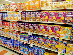 Refined Food cereal isle